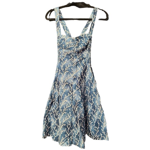 HD in Paris Pants - Anthropologie HD In Paris Womens‎ Sz 2 Fit & Flair Retro Blue Sleeveless Dress